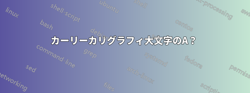 カーリーカリグラフィ大文字のA？