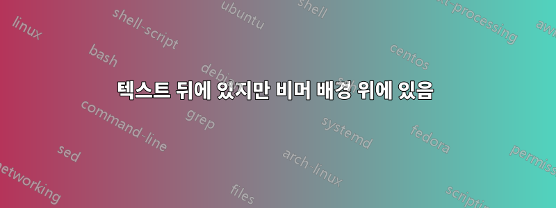 텍스트 뒤에 있지만 비머 배경 위에 있음