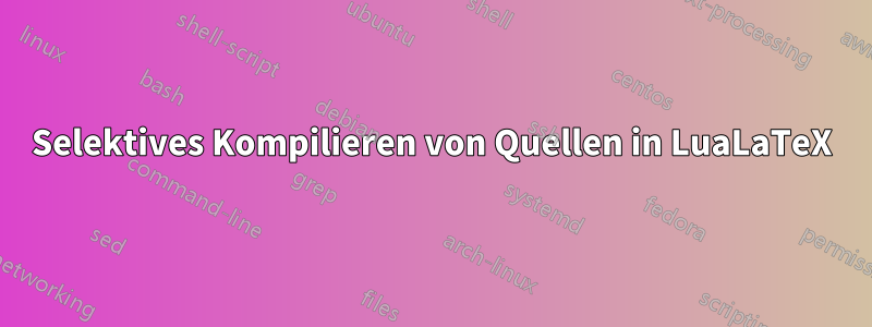 Selektives Kompilieren von Quellen in LuaLaTeX