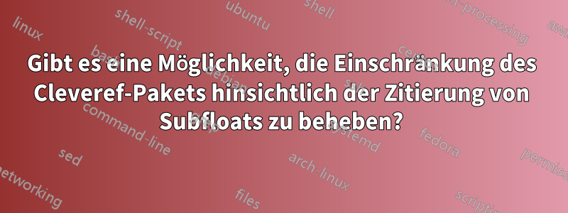 Gibt es eine Möglichkeit, die Einschränkung des Cleveref-Pakets hinsichtlich der Zitierung von Subfloats zu beheben?