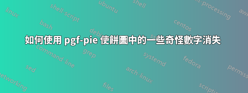 如何使用 pgf-pie 使餅圖中的一些奇怪數字消失