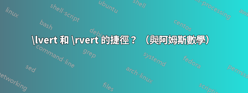 \lvert 和 \rvert 的捷徑？ （與阿姆斯數學）