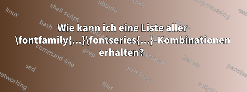 Wie kann ich eine Liste aller \fontfamily{...}\fontseries{...}-Kombinationen erhalten? 