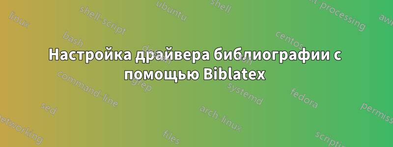 Настройка драйвера библиографии с помощью Biblatex