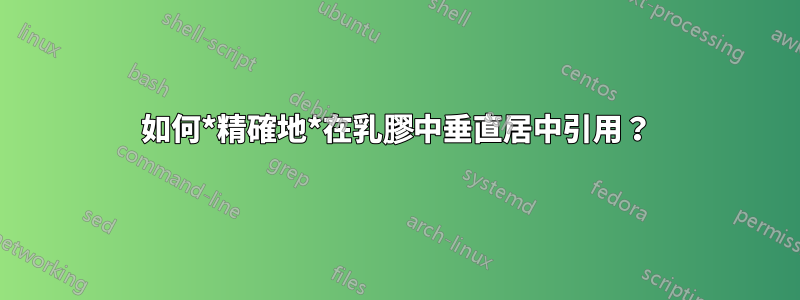 如何*精確地*在乳膠中垂直居中引用？