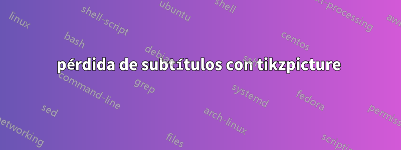 pérdida de subtítulos con tikzpicture