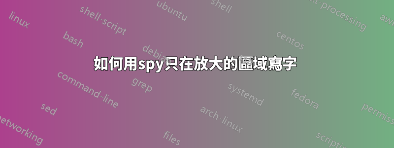 如何用spy只在放大的區域寫字