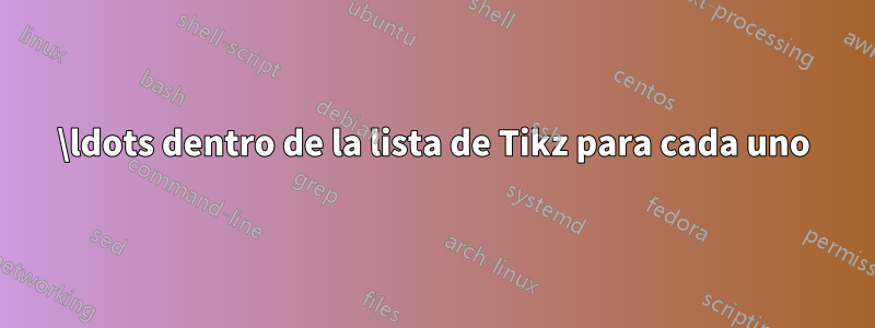 \ldots dentro de la lista de Tikz para cada uno