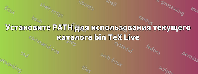 Установите PATH для использования текущего каталога bin TeX Live