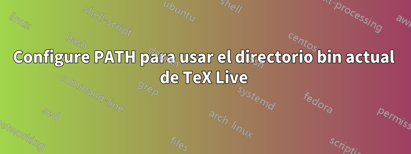 Configure PATH para usar el directorio bin actual de TeX Live