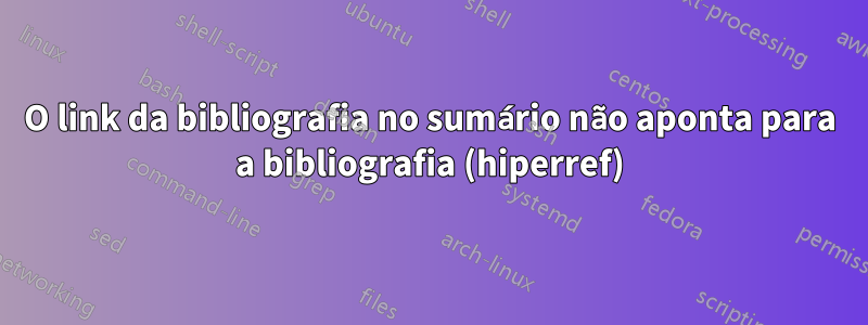 O link da bibliografia no sumário não aponta para a bibliografia (hiperref)