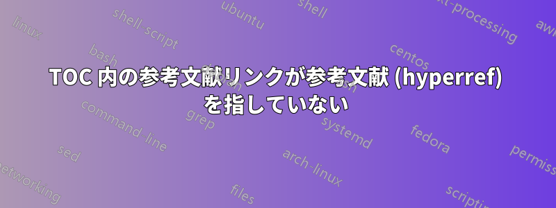 TOC 内の参考文献リンクが参考文献 (hyperref) を指していない