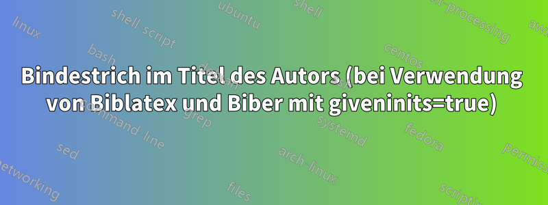 Bindestrich im Titel des Autors (bei Verwendung von Biblatex und Biber mit giveninits=true)