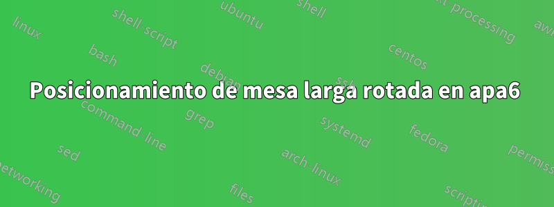 Posicionamiento de mesa larga rotada en apa6