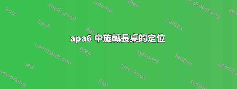 apa6 中旋轉長桌的定位