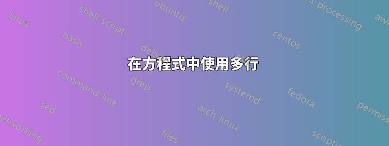 在方程式中使用多行