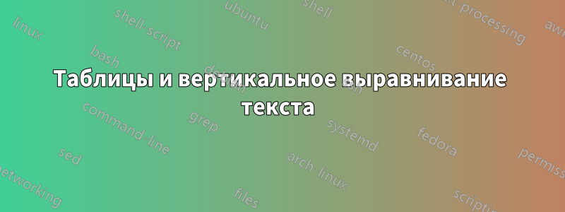 Таблицы и вертикальное выравнивание текста 