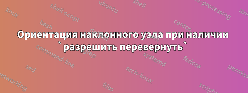 Ориентация наклонного узла при наличии `разрешить перевернуть`