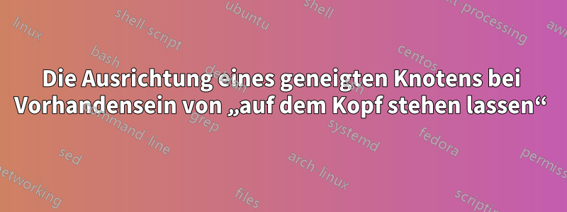 Die Ausrichtung eines geneigten Knotens bei Vorhandensein von „auf dem Kopf stehen lassen“