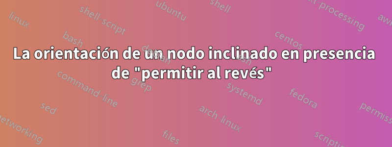 La orientación de un nodo inclinado en presencia de "permitir al revés"