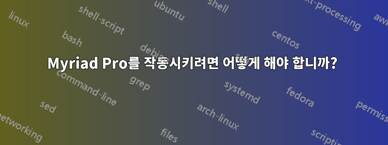 Myriad Pro를 작동시키려면 어떻게 해야 합니까?