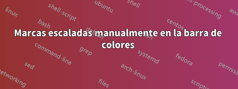 Marcas escaladas manualmente en la barra de colores