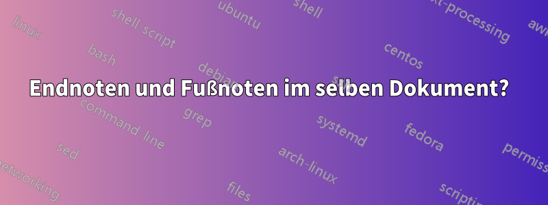 Endnoten und Fußnoten im selben Dokument? 