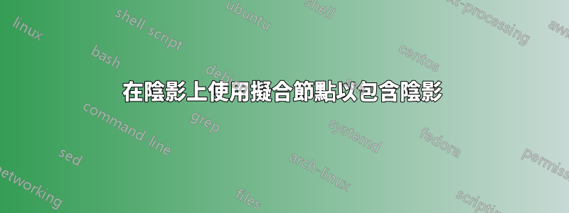 在陰影上使用擬合節點以包含陰影