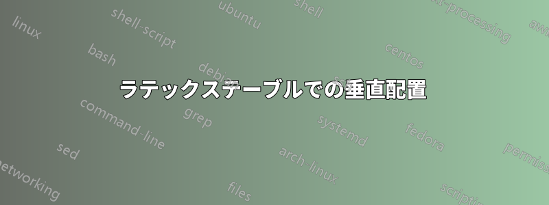 ラテックステーブルでの垂直配置