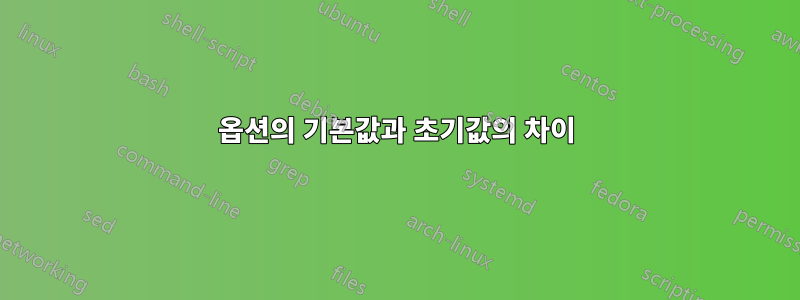 옵션의 기본값과 초기값의 차이