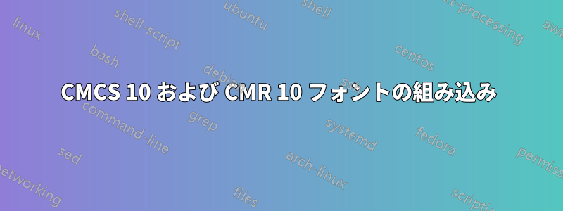 CMCS 10 および CMR 10 フォントの組み込み
