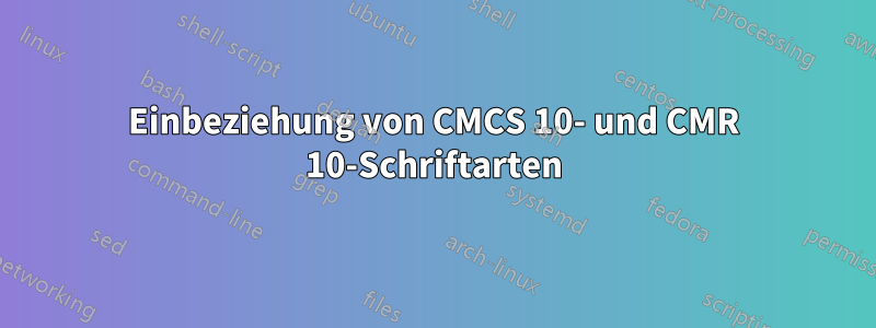 Einbeziehung von CMCS 10- und CMR 10-Schriftarten