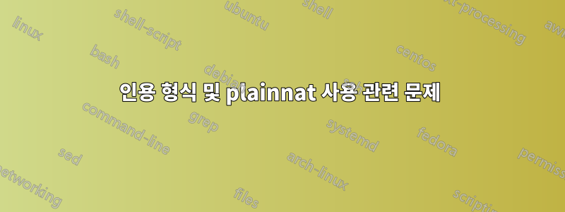 인용 형식 및 plainnat 사용 관련 문제