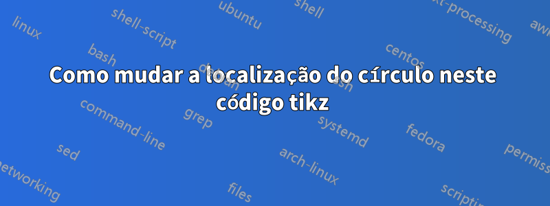 Como mudar a localização do círculo neste código tikz