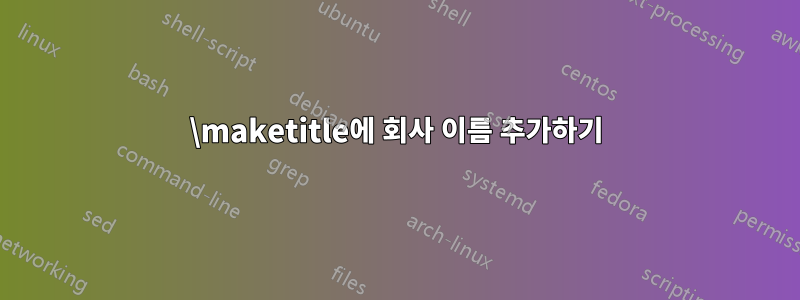\maketitle에 회사 이름 추가하기
