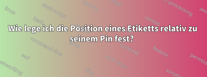 Wie lege ich die Position eines Etiketts relativ zu seinem Pin fest? 
