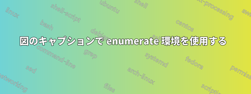 図のキャプションで enumerate 環境を使用する 
