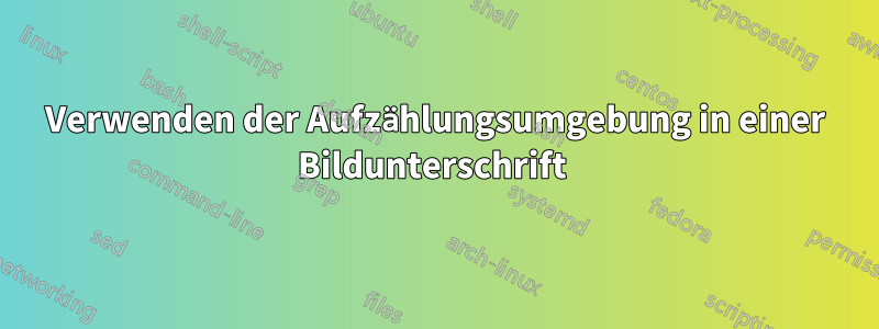 Verwenden der Aufzählungsumgebung in einer Bildunterschrift 
