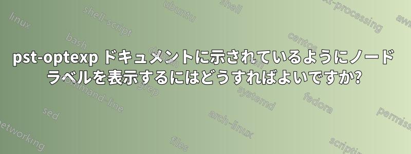 pst-optexp ドキュメントに示されているようにノード ラベルを表示するにはどうすればよいですか?