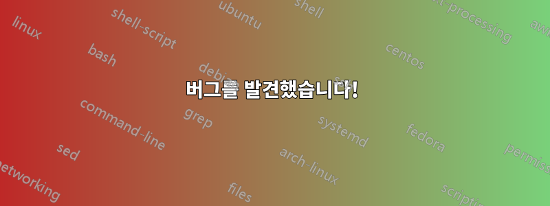 버그를 발견했습니다!