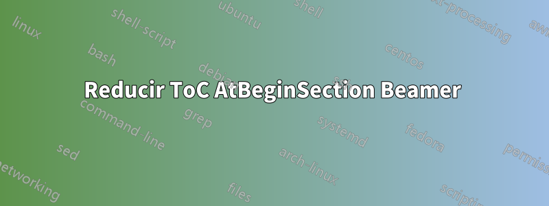 Reducir ToC AtBeginSection Beamer