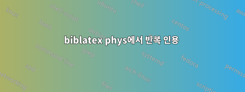 biblatex phys에서 반복 인용