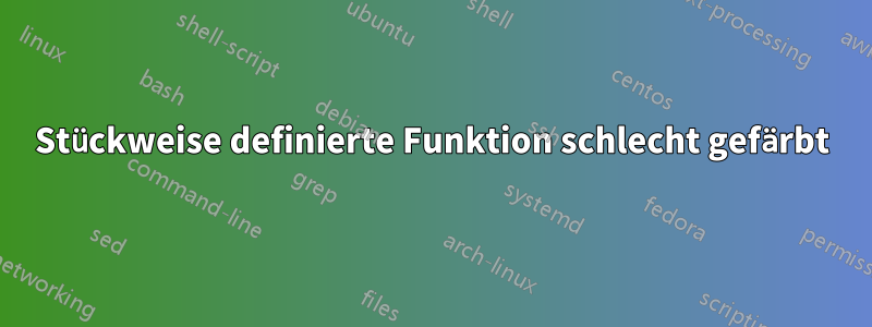 Stückweise definierte Funktion schlecht gefärbt
