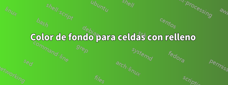 Color de fondo para celdas con relleno