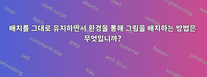 배치를 그대로 유지하면서 환경을 통해 그림을 배치하는 방법은 무엇입니까?