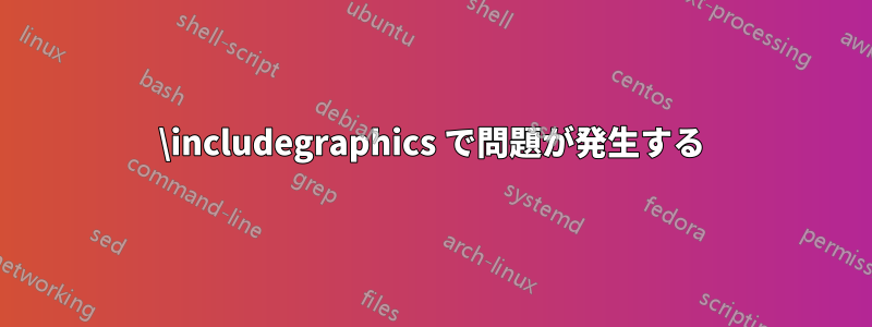\includegraphics で問題が発生する