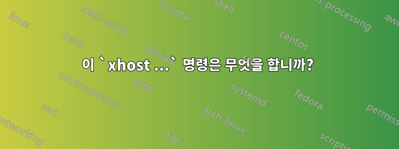 이 `xhost ...` 명령은 무엇을 합니까?