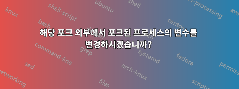 해당 포크 외부에서 포크된 프로세스의 변수를 변경하시겠습니까?