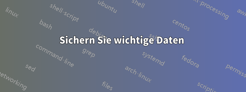 Sichern Sie wichtige Daten