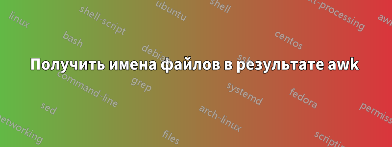 Получить имена файлов в результате awk